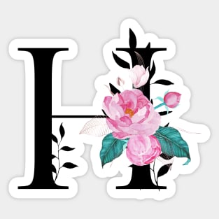 Floral Monogram H Sticker